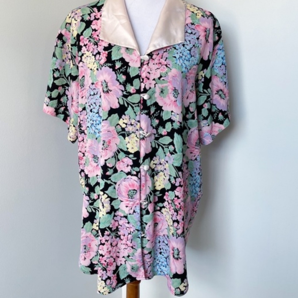 Victoria Secret Gold Label Floral Button-Up Blouse/Dress Sz-Sm